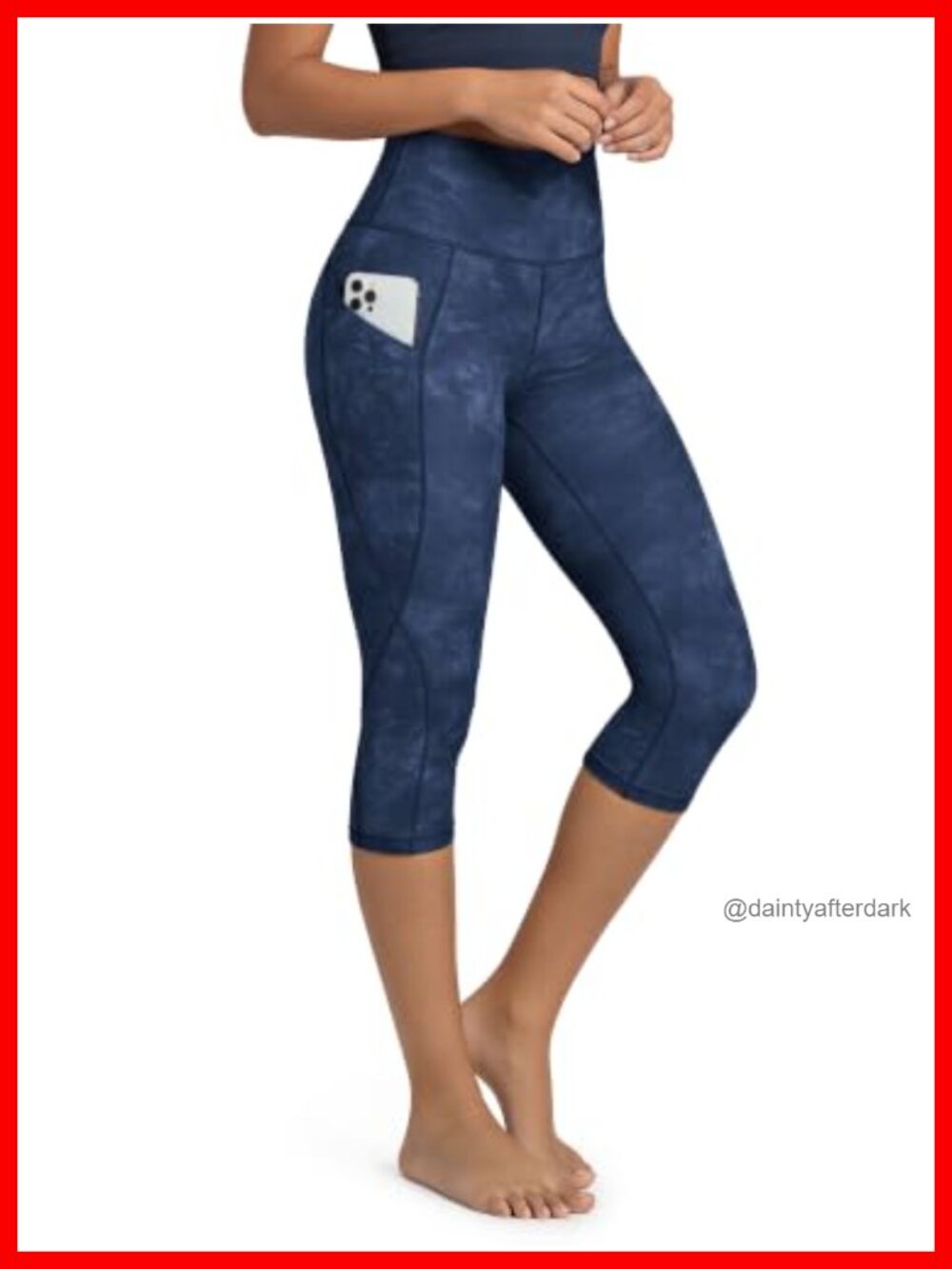 High Waisted Yoga Capris with Pockets, Tummy Control Non See Through Athletic